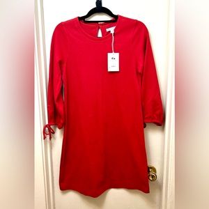 NWT- Free Assembly Women's Tie Sleeve Mini Dress - Size Small - Red